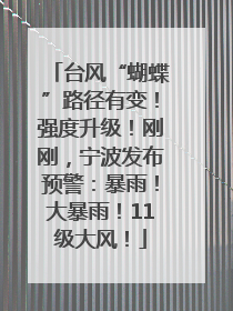 台风“蝴蝶”路径有变！强度升级！刚刚，宁波发布预警：暴雨！大暴雨！11级大风！