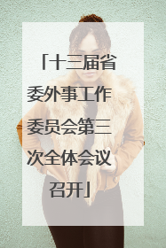 十三届省委外事工作委员会第三次全体会议召开