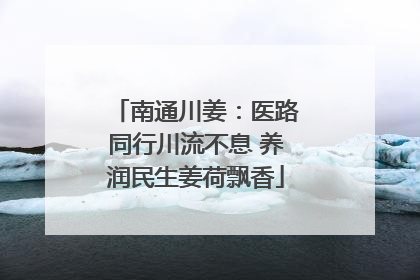 南通川姜：医路同行川流不息 养润民生姜荷飘香