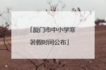 厦门市中小学寒暑假时间公布