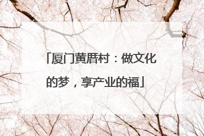 厦门黄厝村：做文化的梦，享产业的福
