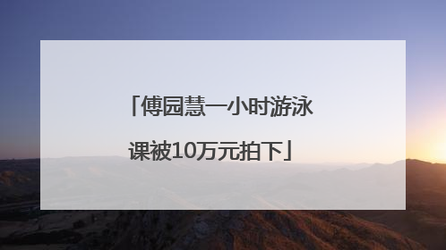 傅园慧一小时游泳课被10万元拍下