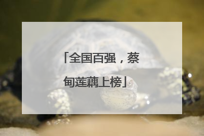 全国百强，蔡甸莲藕上榜