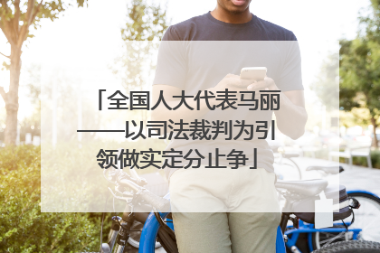全国人大代表马丽——以司法裁判为引领做实定分止争