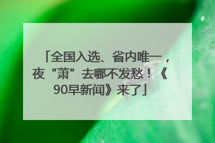 全国入选、省内唯一，夜“萧”去哪不发愁！《90早新闻》来了