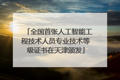 全国首张人工智能工程技术人员专业技术等级证书在天津颁发