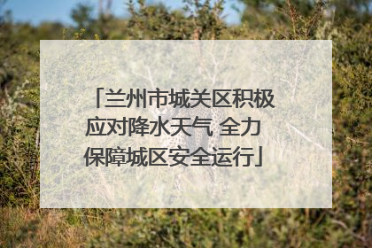 兰州市城关区积极应对降水天气 全力保障城区安全运行