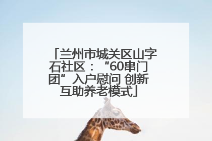 兰州市城关区山字石社区：“60串门团”入户慰问 创新互助养老模式