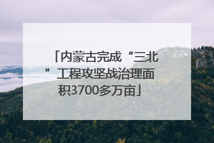 内蒙古完成“三北”工程攻坚战治理面积3700多万亩