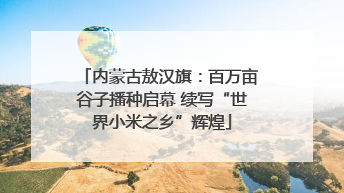 内蒙古敖汉旗：百万亩谷子播种启幕 续写“世界小米之乡”辉煌