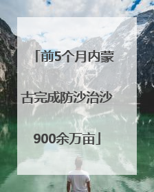 前5个月内蒙古完成防沙治沙900余万亩