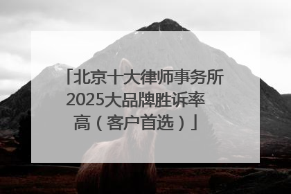 北京十大律师事务所2025大品牌胜诉率高（客户首选）