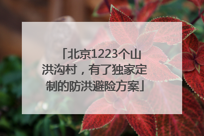 北京1223个山洪沟村，有了独家定制的防洪避险方案