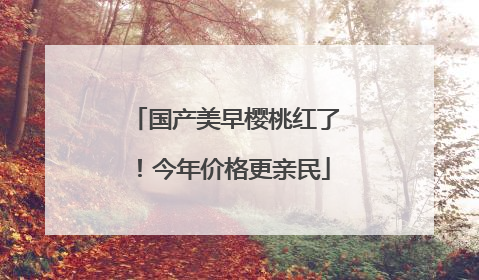 国产美早樱桃红了！今年价格更亲民