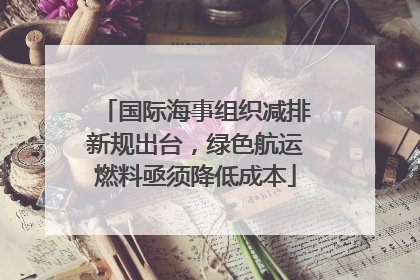 国际海事组织减排新规出台，绿色航运燃料亟须降低成本