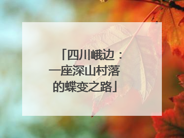 四川峨边：一座深山村落的蝶变之路