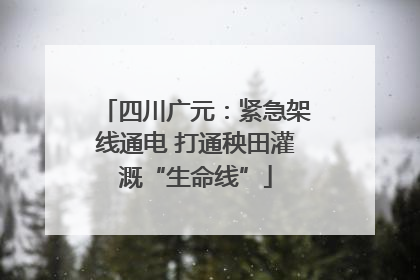 四川广元：紧急架线通电 打通秧田灌溉“生命线”