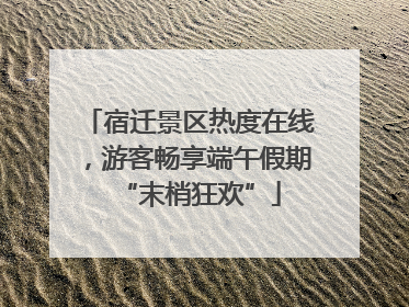 宿迁景区热度在线，游客畅享端午假期“末梢狂欢”