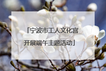 宁波市工人文化宫开展端午主题活动