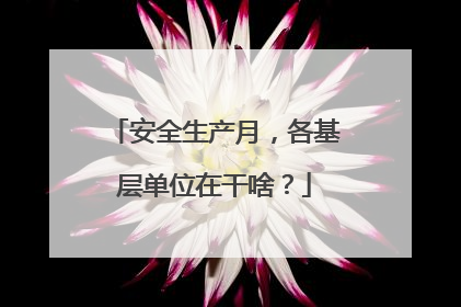 安全生产月，各基层单位在干啥？