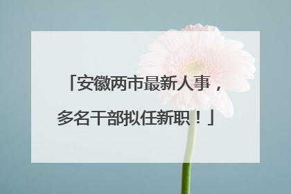 安徽两市最新人事，多名干部拟任新职！