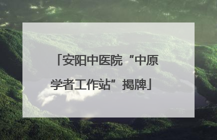 安阳中医院“中原学者工作站”揭牌