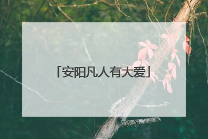 安阳凡人有大爱