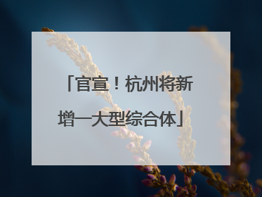 官宣！杭州将新增一大型综合体