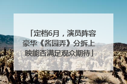 定档6月，演员阵容豪华《酱园弄》分拆上映能否满足观众期待