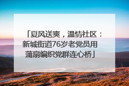 夏风送爽，温情社区：新城街道76岁老党员用蒲扇编织党群连心桥