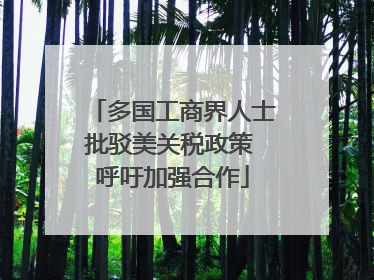 多国工商界人士批驳美关税政策 呼吁加强合作
