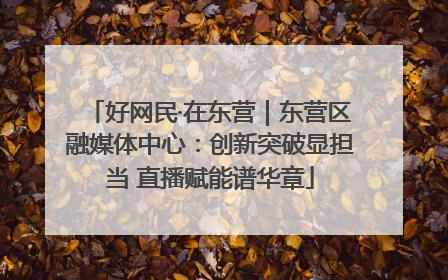 好网民·在东营｜东营区融媒体中心：创新突破显担当 直播赋能谱华章