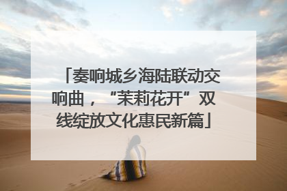 奏响城乡海陆联动交响曲，“茉莉花开”双线绽放文化惠民新篇