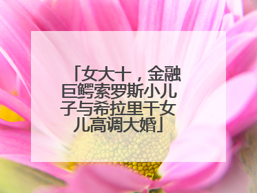女大十，金融巨鳄索罗斯小儿子与希拉里干女儿高调大婚