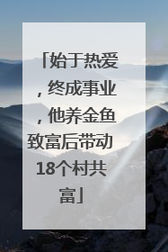 始于热爱，终成事业，他养金鱼致富后带动18个村共富
