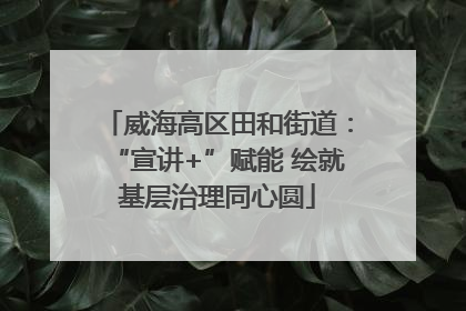 威海高区田和街道：“宣讲+”赋能 绘就基层治理同心圆