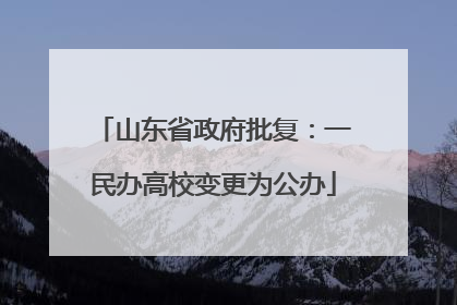 山东省政府批复：一民办高校变更为公办