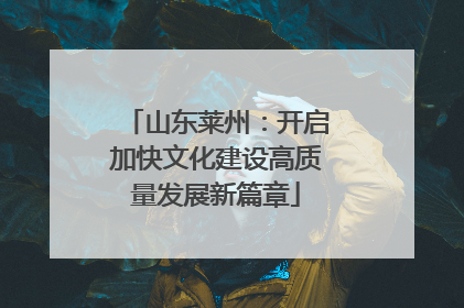 山东莱州：开启加快文化建设高质量发展新篇章