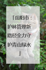 岳阳市：护林管理新路径全力守护青山绿水