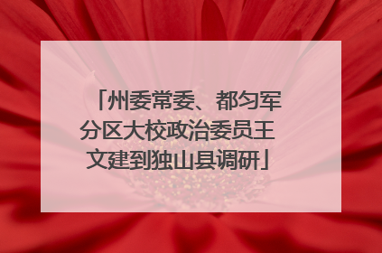 州委常委、都匀军分区大校政治委员王文建到独山县调研