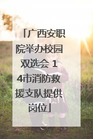 广西安职院举办校园双选会 14市消防救援支队提供岗位