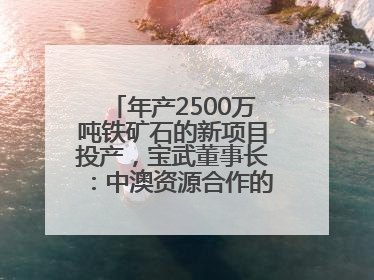 年产2500万吨铁矿石的新项目投产，宝武董事长：中澳资源合作的里程碑