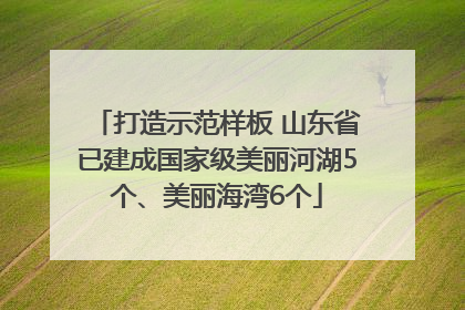 打造示范样板 山东省已建成国家级美丽河湖5个、美丽海湾6个