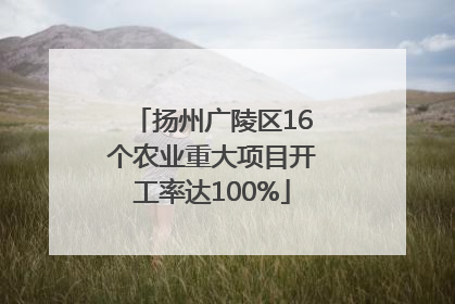 扬州广陵区16个农业重大项目开工率达100%