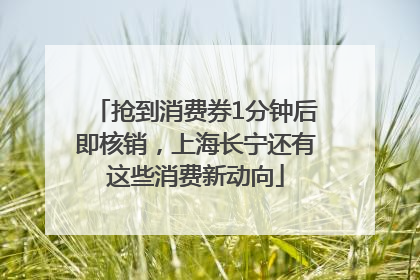 抢到消费券1分钟后即核销，上海长宁还有这些消费新动向