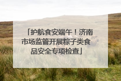 护航食安端午！济南市场监管开展粽子类食品安全专项检查