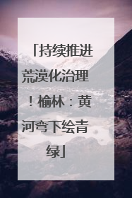 持续推进荒漠化治理！榆林：黄河弯下绘青绿