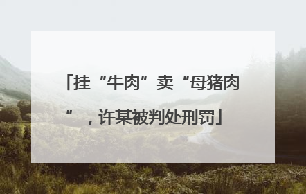 挂“牛肉”卖“母猪肉”，许某被判处刑罚