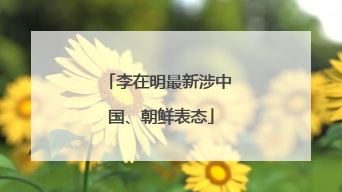 李在明最新涉中国、朝鲜表态