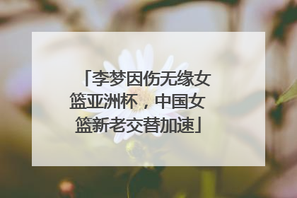李梦因伤无缘女篮亚洲杯，中国女篮新老交替加速